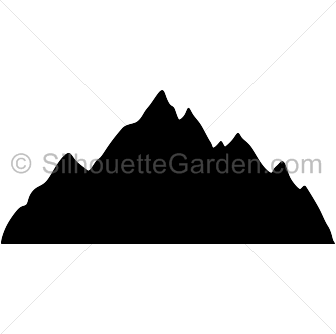 mountain range silhouette black and white